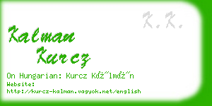 kalman kurcz business card